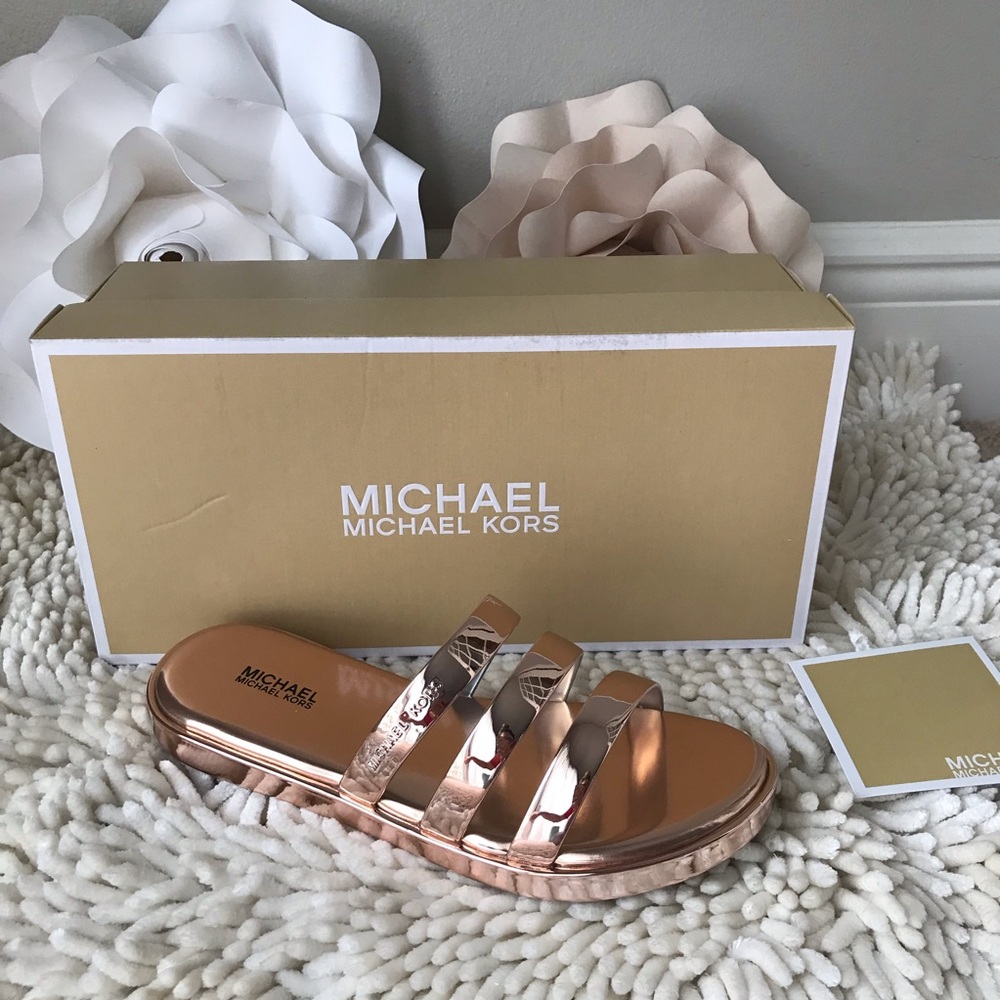 MICHAEL Michael Kors Keiko Slide Rose Gold